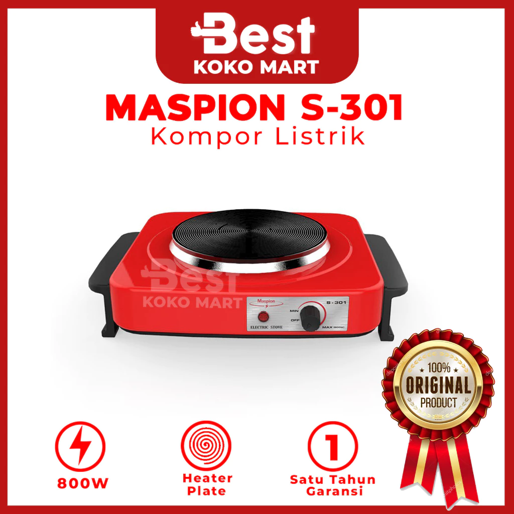 id-11134207-7r98p-lr316flxbqkp45 BEST BUNDLE Maspion S301Kompor Listrik + Maspion Maxim Super FIT Stainless Steel Set - Sauce Pan 16 cm dan 18 cm + Dutch Oven 20 cm - Gambar 2