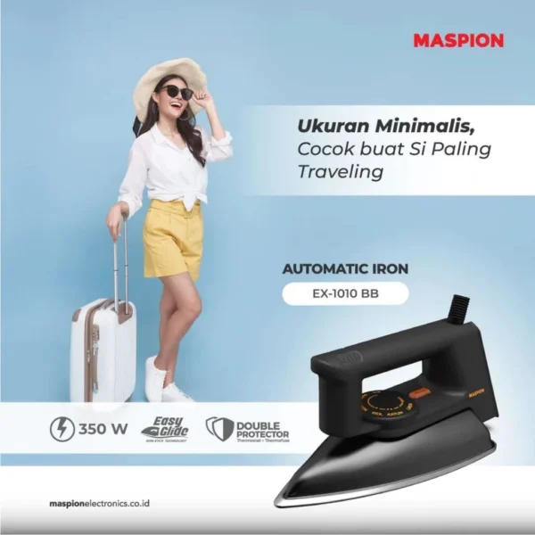 Maspion Setrika Listrik EX-1010bb Warna Hitam Exclusive Garansi Resmi
