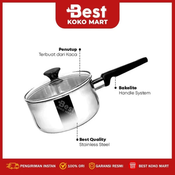 BEST BUNDLE Maspion S301Kompor Listrik + Maspion Maxim Super FIT Stainless Steel Set - Sauce Pan 16 cm dan 18 cm + Dutch Oven 20 cm