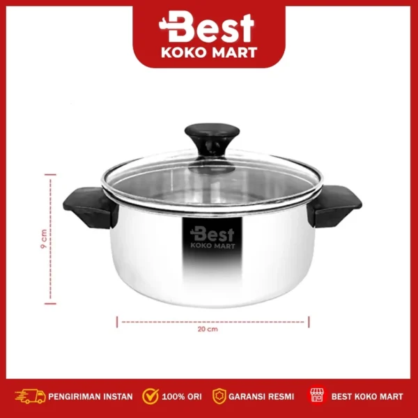 BEST BUNDLE Maspion S301Kompor Listrik + Maspion Maxim Super FIT Stainless Steel Set - Sauce Pan 16 cm dan 18 cm + Dutch Oven 20 cm