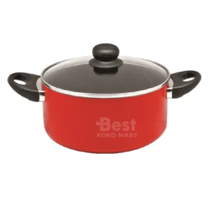 maxim valentino panci dutch oven 20 cm teflon anti lengket + glass cover / dutch oven tutup kaca