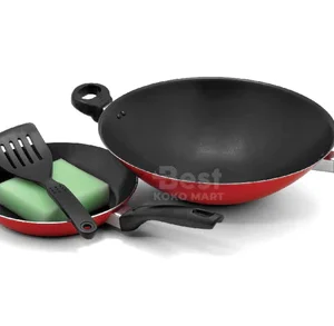 wajan maxim valentino 2 set in one frypan dan wok anti lengket best koko mart