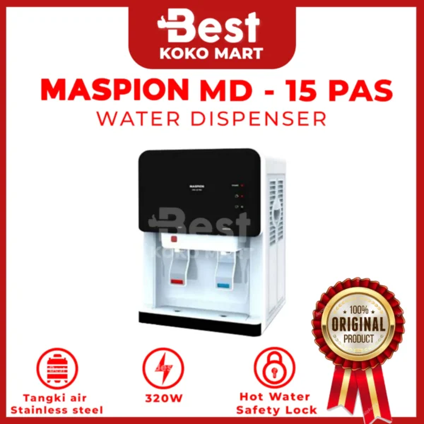 Maspion Water Dispenser Air Suhu Panas dan Air Suhu Normal MD-15 PAS Original Garansi Resmi