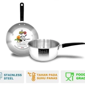 maspion panda fit a frypan 20 cm & saucepan 16 cm stainless steel