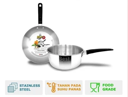 maspion panda fit a frypan 20 cm & saucepan 16 cm stainless steel maspion panda fit a frypan 20 cm & saucepan 16 cm stainless steel