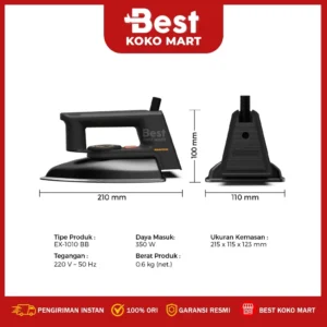 Maspion Setrika Listrik EX-1010bb Warna Hitam Exclusive Garansi Resmi - Gambar 3