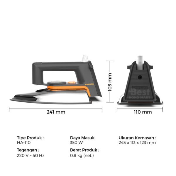 maspion setrika ha 110 iron garansi resmi original