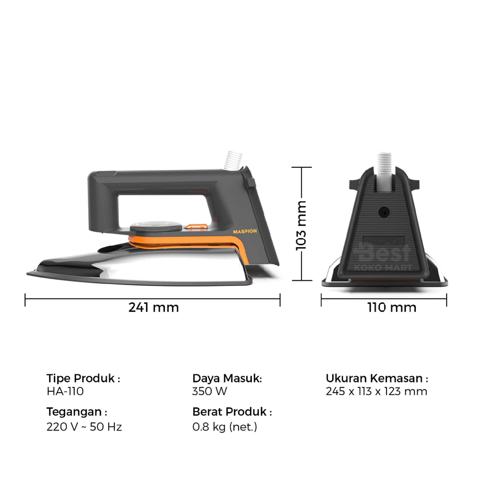 maspion setrika ha 110 iron garansi resmi original maspion setrika ha 110 iron garansi resmi original