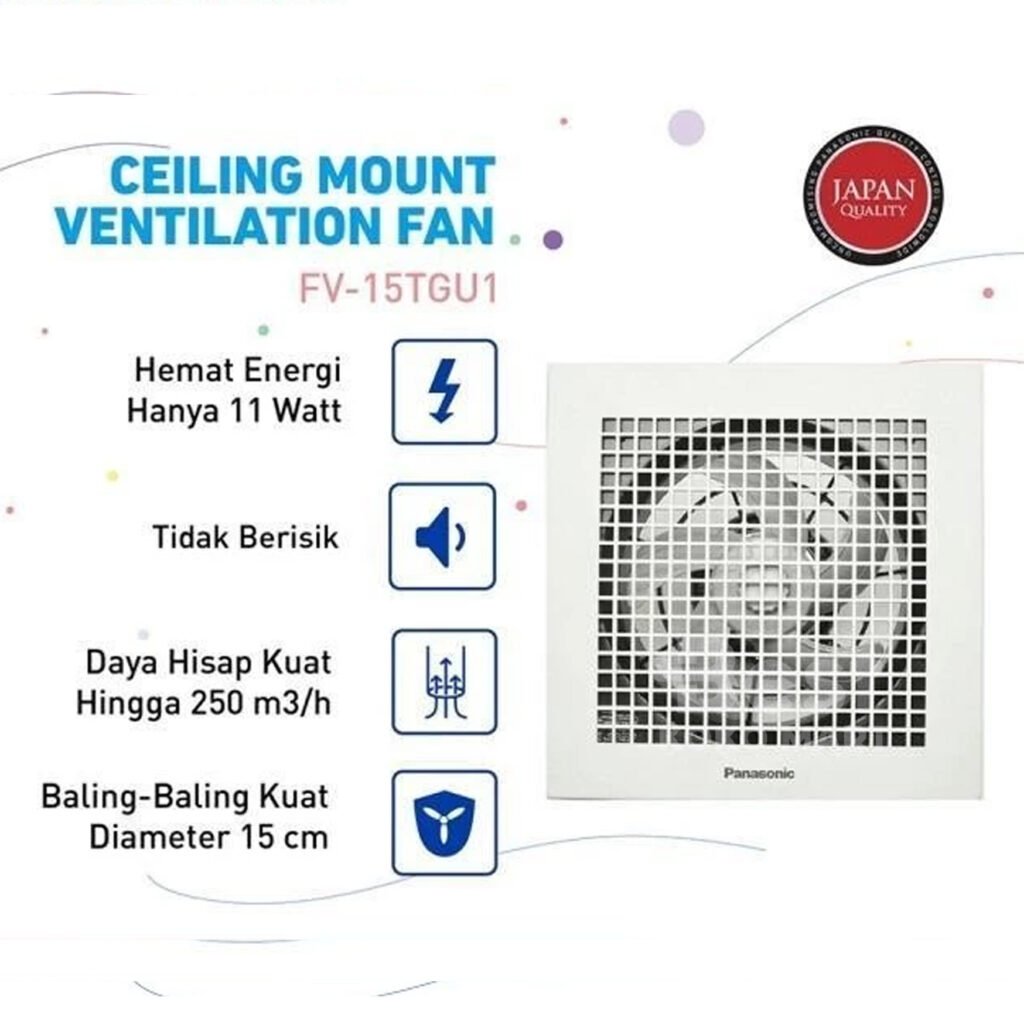 panasonic fv 15tgu1 w kipas ventilasi / ventilating fan garansi resmi original