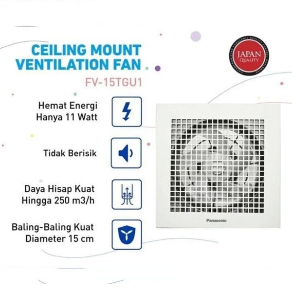 panasonic fv 15tgu1 w kipas ventilasi / ventilating fan garansi resmi original