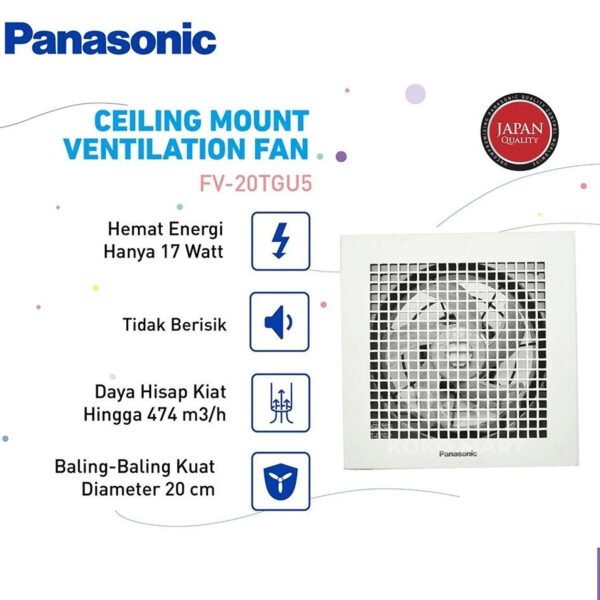 panasonic fv 20tgu5 w kipas ventilasi / ventilating fan garansi original resmi