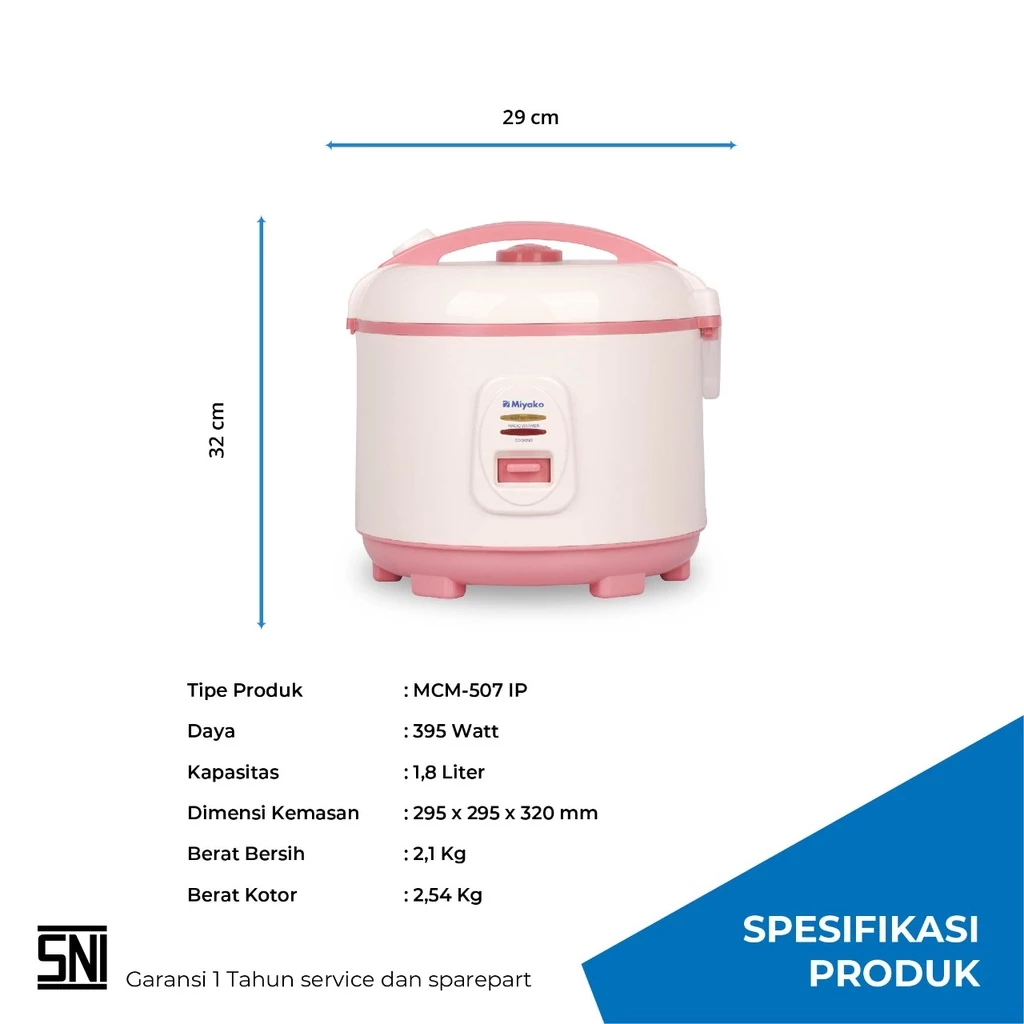 rice cooker miyako mcm507ip magic com magic warmer plus – penanak nasi 1.8 liter 3in1 garansi resmi original rice cooker miyako mcm507ip magic com magic warmer plus – penanak nasi 1.8 liter 3in1 garansi resmi original