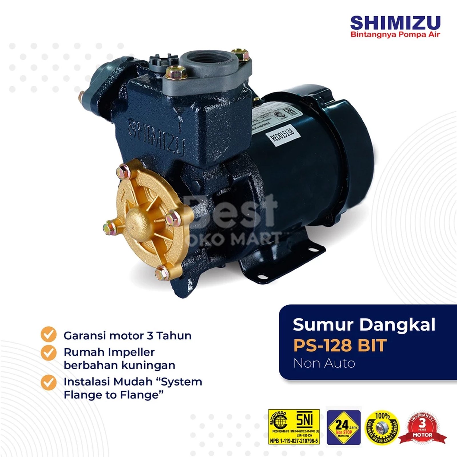 shimizu pompa air sumur dangkal non otomatis ps 128 bit garansi resmi original shimizu pompa air sumur dangkal non otomatis ps 128 bit garansi resmi original