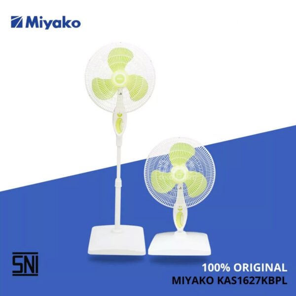 Kipas Angin Miyako KAS1627KBPL Kipas Meja & Berdiri - Stand Fan 16in 2in1 Kaki Kotak Jaring Plastik Garansi Resmi Original
