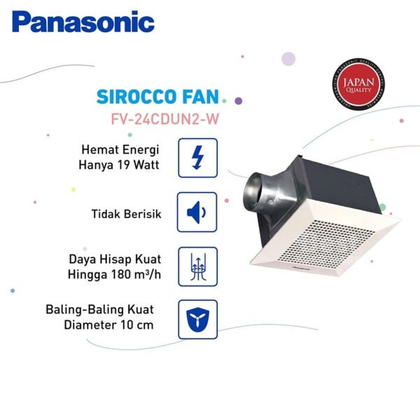 panasonic fv 24cdun2 w kipas ventilasi / ventilating fan garansi resmi original