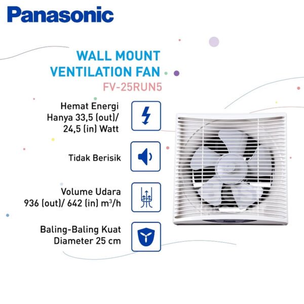 panasonic fv 25run5 w kipas ventilasi / ventilating fan garansi resmi original