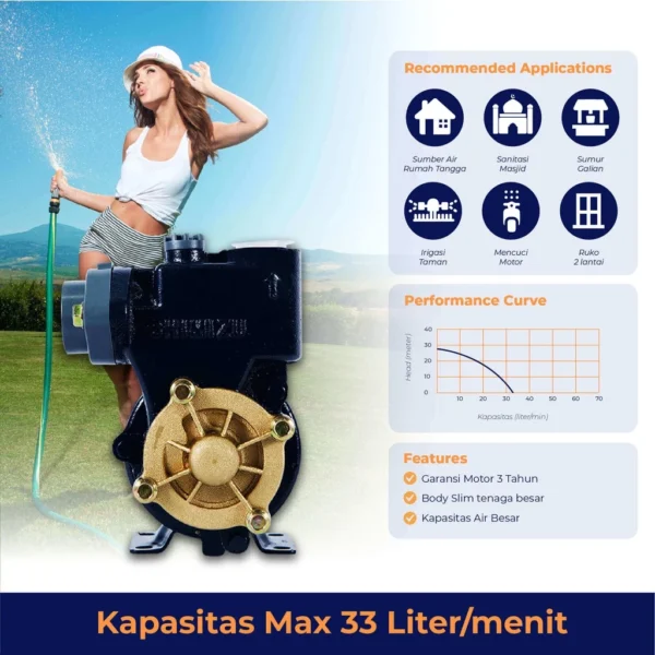 shimizu pompa air sumur dangkal non otomatis ps 116 bit garansi resmi original