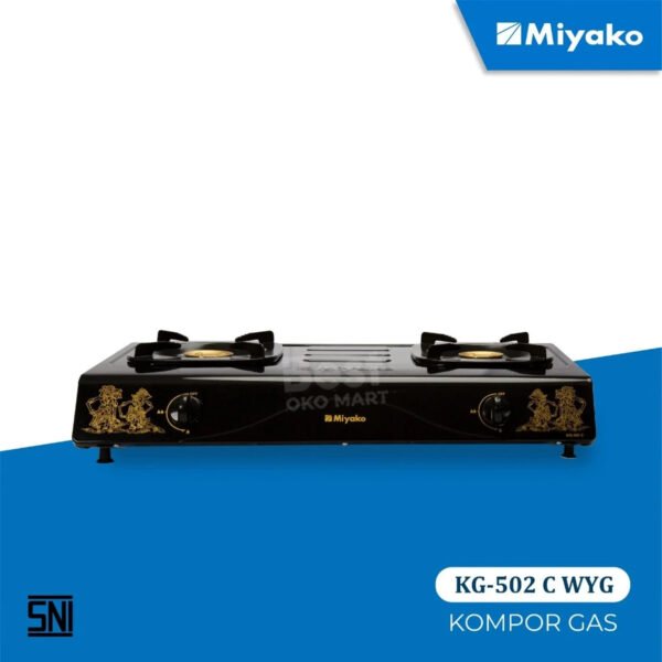 kompor gas miyako kg502cwyg motif wayang 2 tungku kg 502c wyg motif batik garansi resmi original
