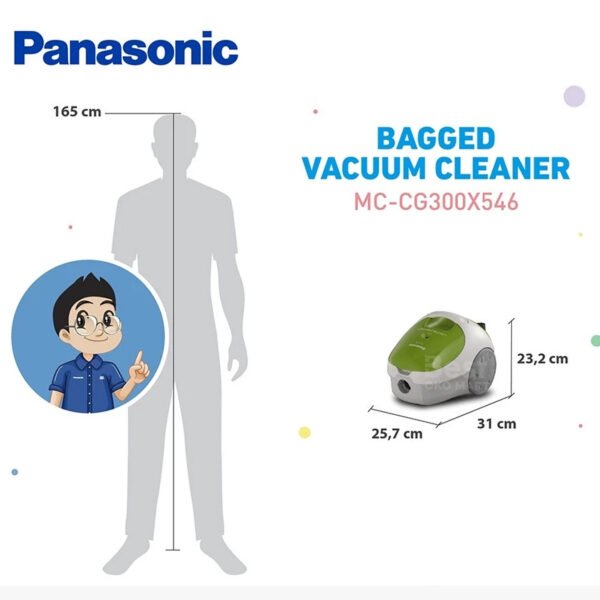 panasonic mc cg300x546 bagged vacuum cleaner [2.8 kg] lime green garansi original