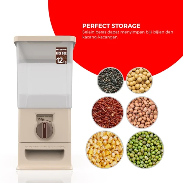 maspion rice box kotak beras kapasitas 12 kg mrd 12 garansi resmi original