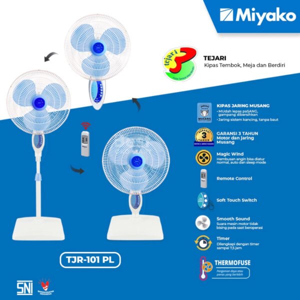 kipas angin miyako tjr101pl 3 in 1 fan 16 inch garansi resmi original
