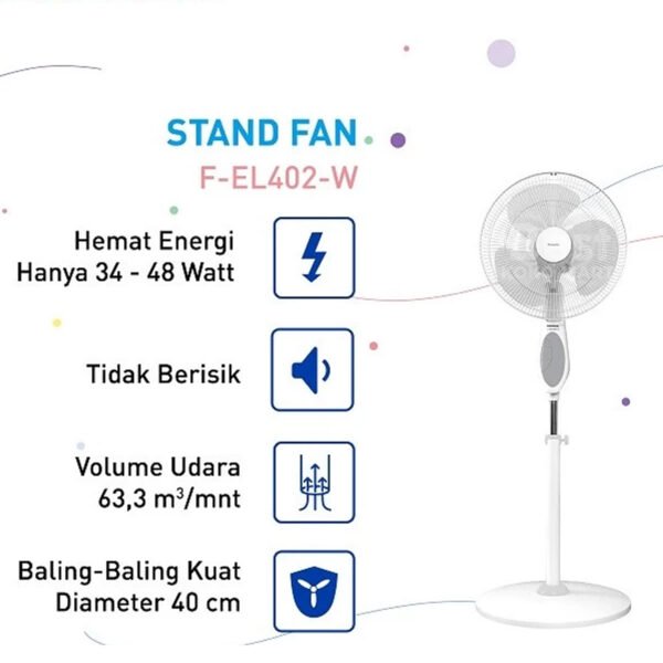 panasonic f el402 w kipas angin berdiri / stand fan garansi resmi original
