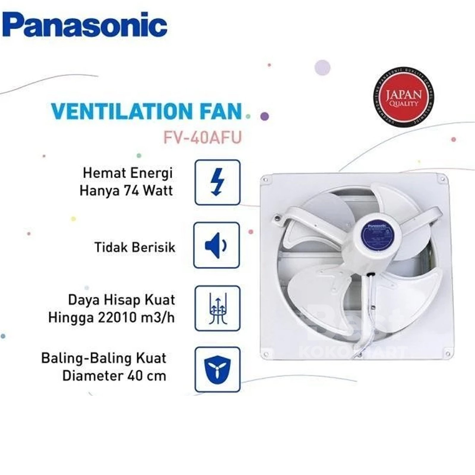 panasonic fv 40afu w kipas ventilasi / ventilating fan garansi resmi original