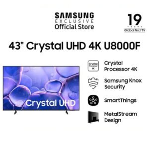 samsung 43" crystal uhd 4k u8000f smart tv | crystal processor 4k | smartthings | ua43u8000fkxxd 43" u8000f garansi resmi original