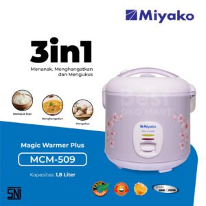 magic com miyako mcm509 magic warmer plus rice cooker 1,8 liter garansi resmi original