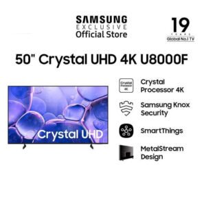 samsung 50" crystal uhd 4k u8000f smart tv | crystal processor 4k | smartthings | ua50u8000fkxxd garansi resmi original