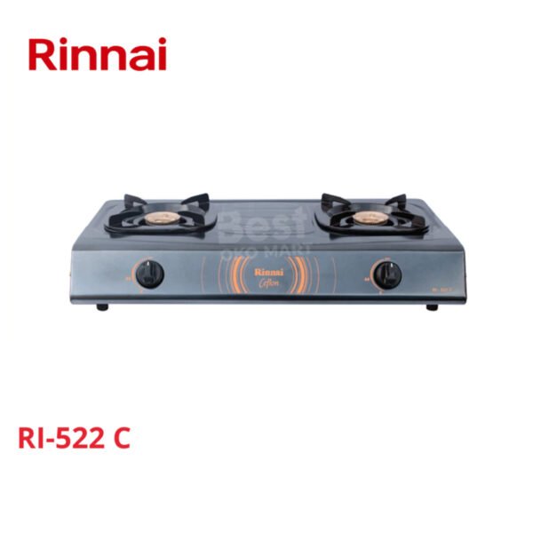 rinnai kompor gas 2 tungku ri 522 c garansi resmi original