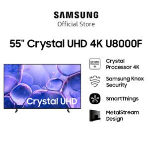 samsung 55" crystal uhd 4k u8000f smart tv | crystal processor 4k | smartthings | ua55u8000fkxxd garansi original