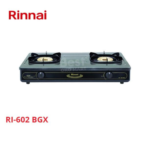 rinnai kompor gas 2 tungku rinnai ri 602 bgx garansi resmi original
