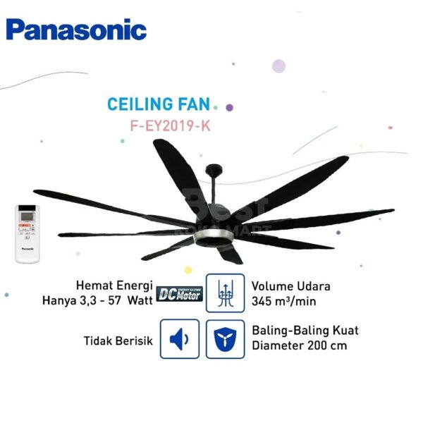 panasonic f ey2019 k ceiling fan garansi resmi original