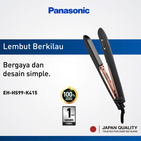 panasonic eh hs99 k415 ceramic hair straightner black garansi resmi origional