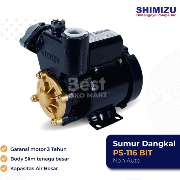 shimizu pompa air sumur dangkal non otomatis ps 116 bit garansi resmi original