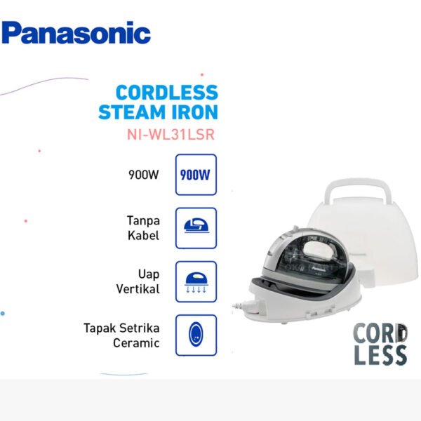 panasonic ni wl31lsr cordless steam iron pink gold garansi resmi original