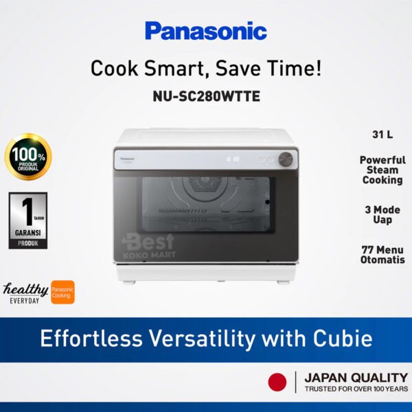 panasonic nu sc280wtte convection steam cubie oven [31 l] garansi resmi original