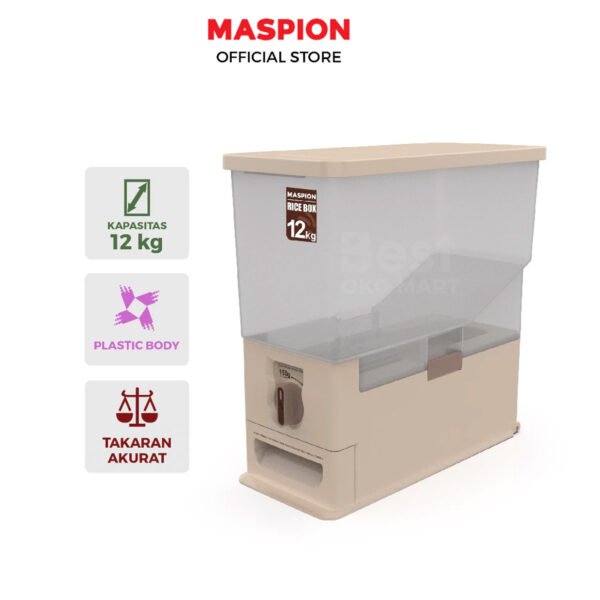 maspion rice box kotak beras kapasitas 12 kg mrd 12 garansi resmi original