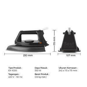 maspion setrika listrik ex 1000 garansi resmi original