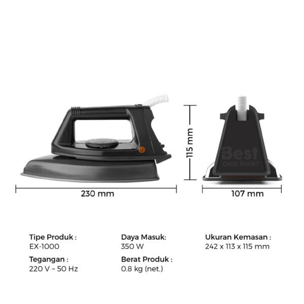 maspion setrika listrik ex 1000 garansi resmi original