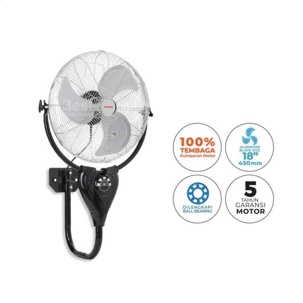 maspion power fan pw 1802 rc / wall fan 18 inch / kipas angin daya 18 inch dgnremot kontrol original