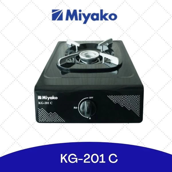 kompor gas miyako kg201c 1 tungku minimalis black coating garansi resmi original