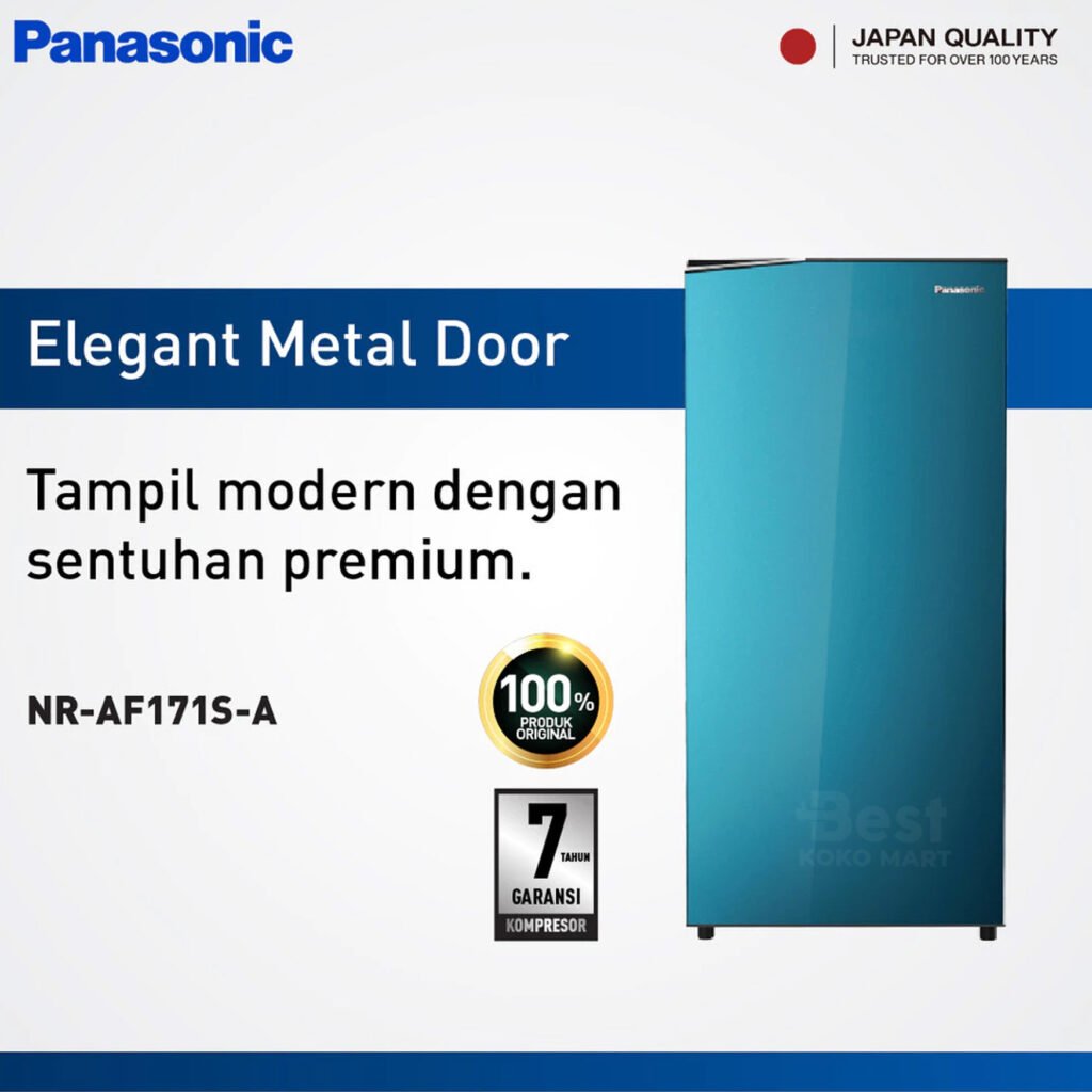 panasonic nr af171s a kulkas 1 pintu [155 l] blue garansi resmi original