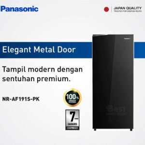 panasonic nr af191s pk kulkas 1 pintu [164 l] sparkling black garansi resmi original