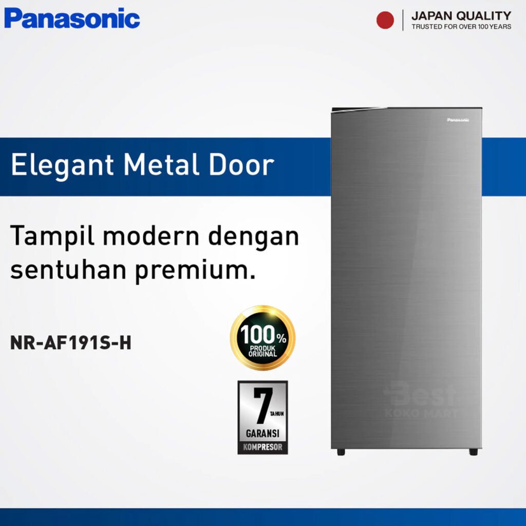 panasonic nr af191s h kulkas 1 pintu [164 l] grey garansi resmi original