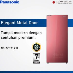 panasonic nr af191s r kulkas 1 pintu [164 l] red garansi resmi original