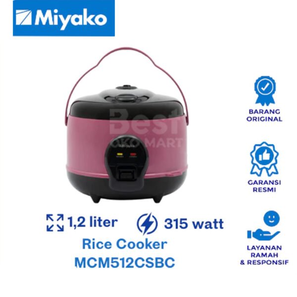 magic com miyako mcm512csbc magic warmer plus rice cooker nanoal 1.2 liter 315 w garansi resmi original