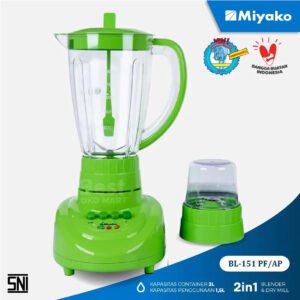 blender miyako bl151pf/ap (plastik) hijau [1,5l] garansi resmi original
