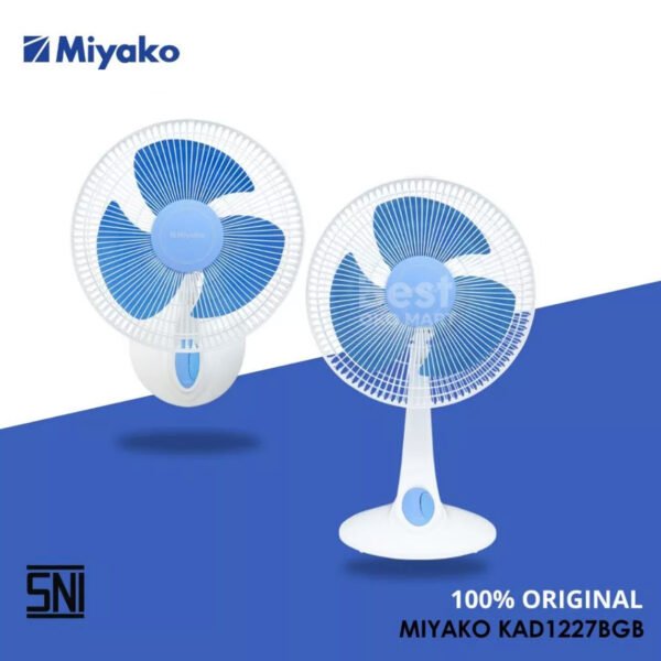 kipas angin miyako kad1227bgb kipas angin dinding & meja desk fan 12in 2in1 jaring besi garansi resmi original